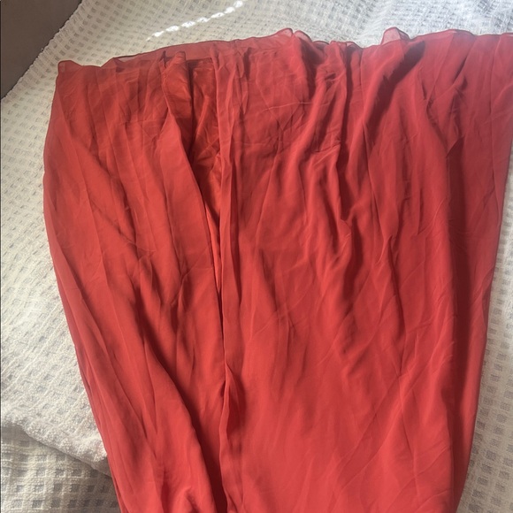 Azazie Burgundy Chiffon Gown - Picture 9 of 16